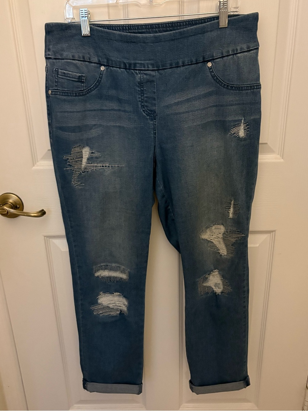 Alia Distressed Boyfriend Jeans - Dark Blue